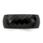 Faceted Wedding Band in Black Titanium, 9mm