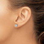 14K White Gold 1/5 ct Diamond Heart Post Earrings