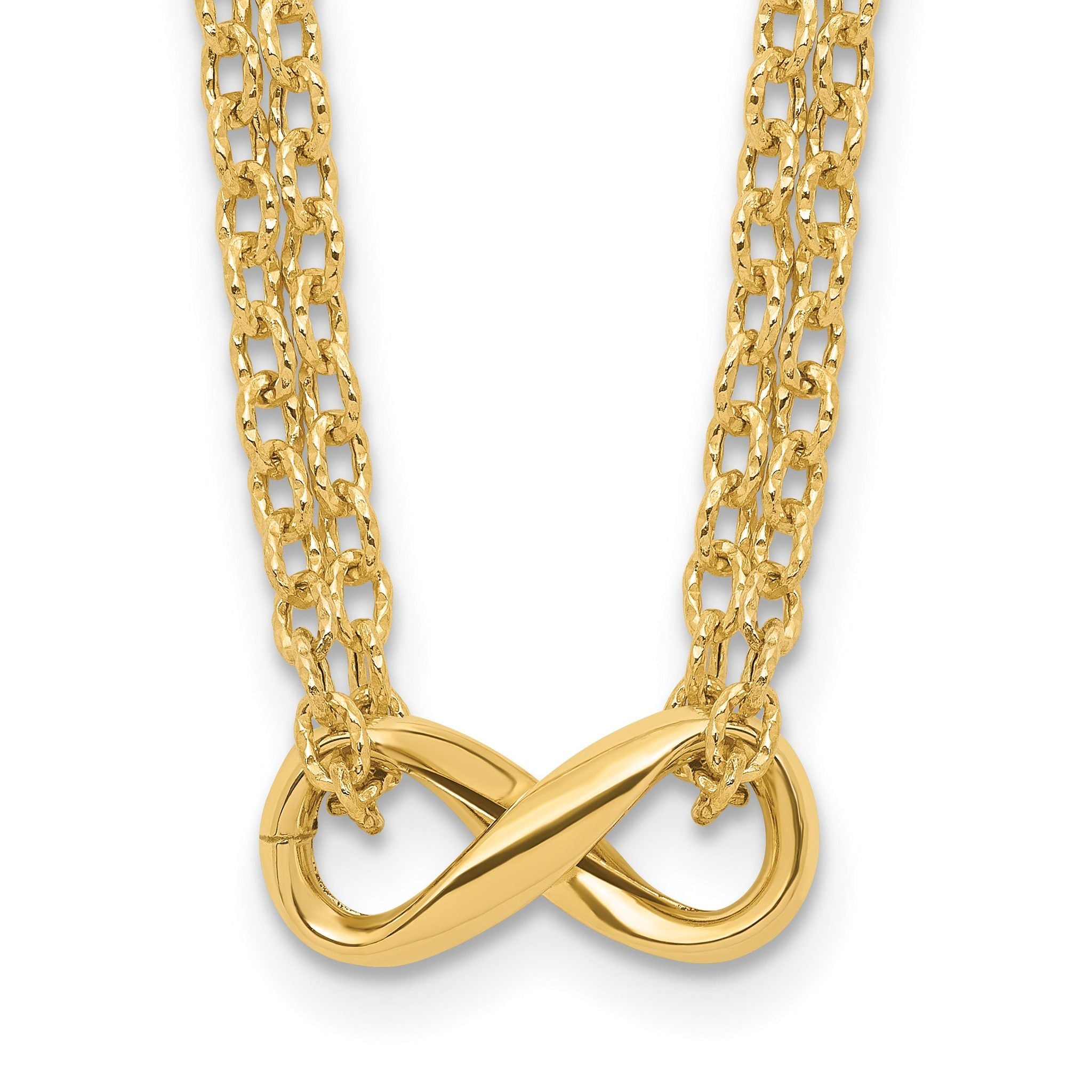 14K Polished 2-Strand Infinity Necklace Main image