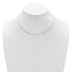Sterling Silver Rh-plated .95mm Round Box 1in+1in Adj. Chain
