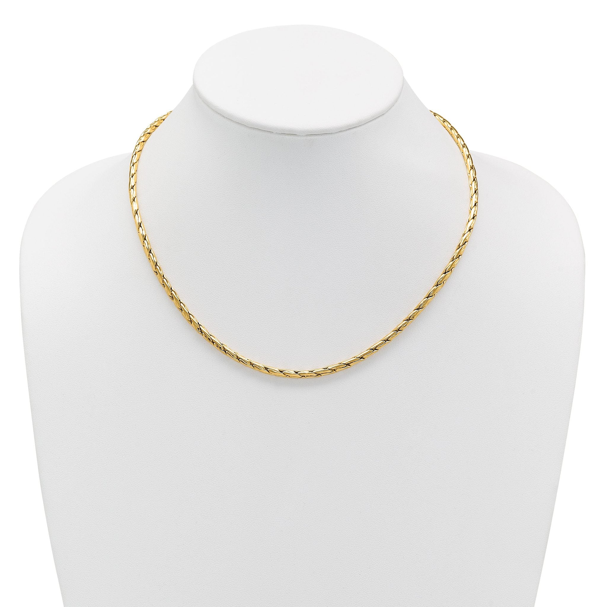 14K Polished 3.5mm Fancy Link Necklace