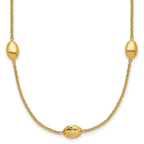 14K Polished and Dia-cut Oval Station with 2in ext. Necklace