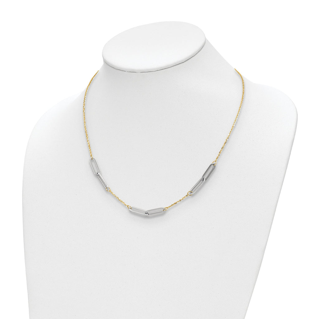 14k Two-tone Polished w/ ext. Necklace