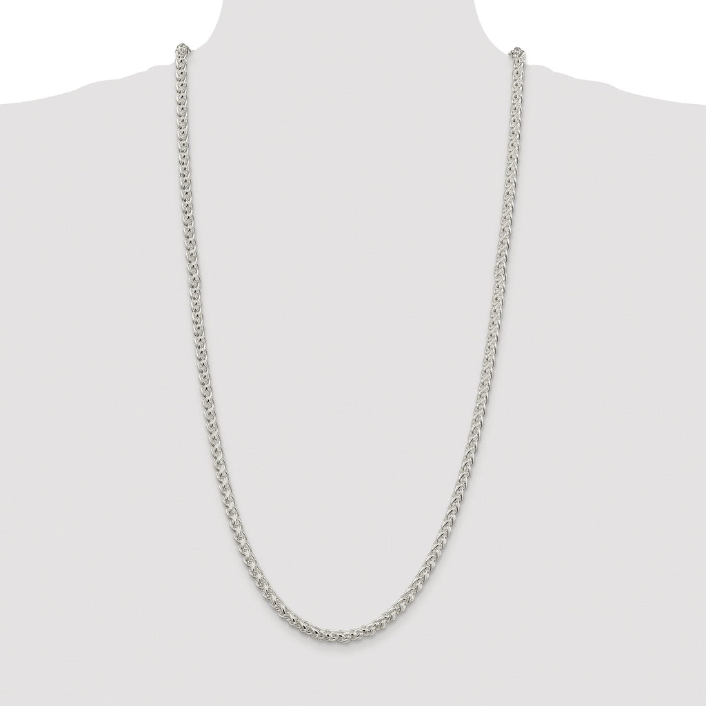 Sterling Silver Rhodium-plated 5mm Round Spiga Chain