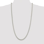 Sterling Silver Rhodium-plated 5mm Round Spiga Chain