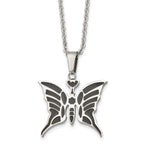 Enameled Butterfly Necklace in Stainless Steel