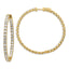 True Origin 14k 7 1/4 carat Lab Grown Diamond VS DEF Patented Safety Clasp In and Out Hoop Earrings