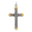 Sterling Silver Gold-Tone Cross Pendant with Elegant Criss Cross Design