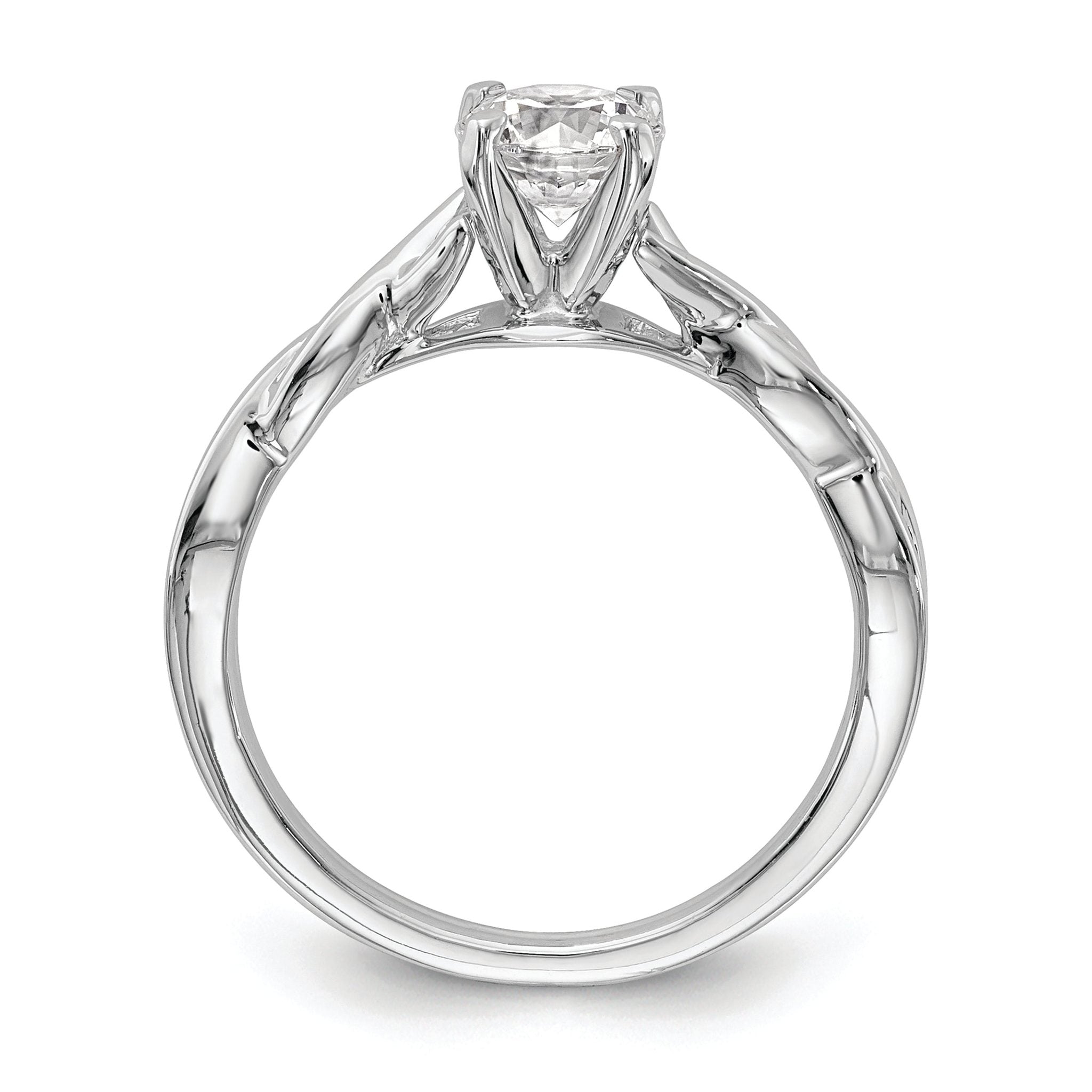 14k White Gold Twist Solitaire Peg Set Engagement Ring Mounting (No Stones Included) Secondary image
