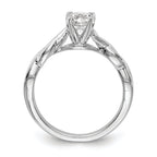 14k White Gold Twist Solitaire Peg Set Engagement Ring Mounting (No Stones Included)