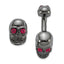 Sterling Silver Ruthenium & Crystal Skull Cuff Links