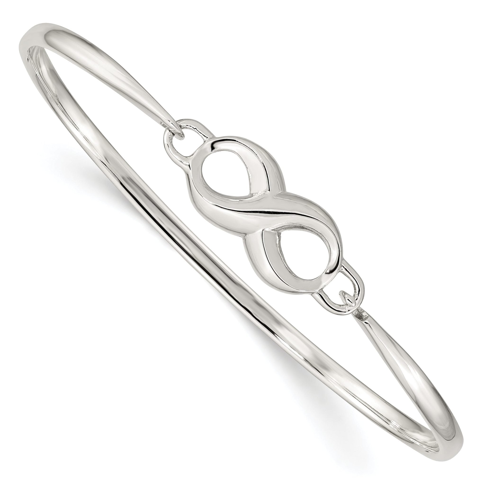 Sophia Jewelers 925 Sterling Silver Infinity Bangle with Polished Elegant Design