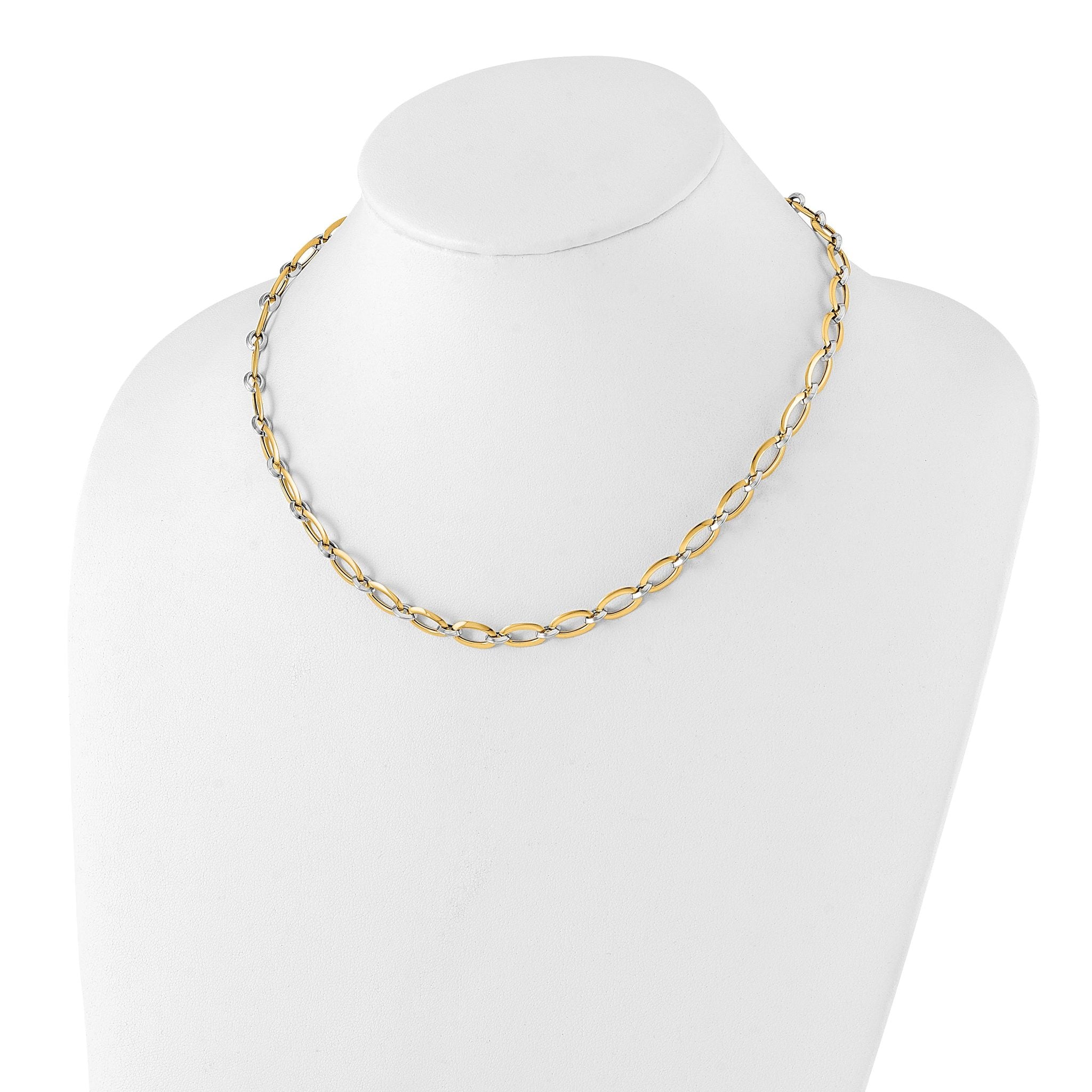14K Two-tone Polished w/.25in ext. Necklace