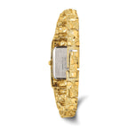 14K Ladies Rectangular Black 15x31mm Dial Solid Nugget Watch