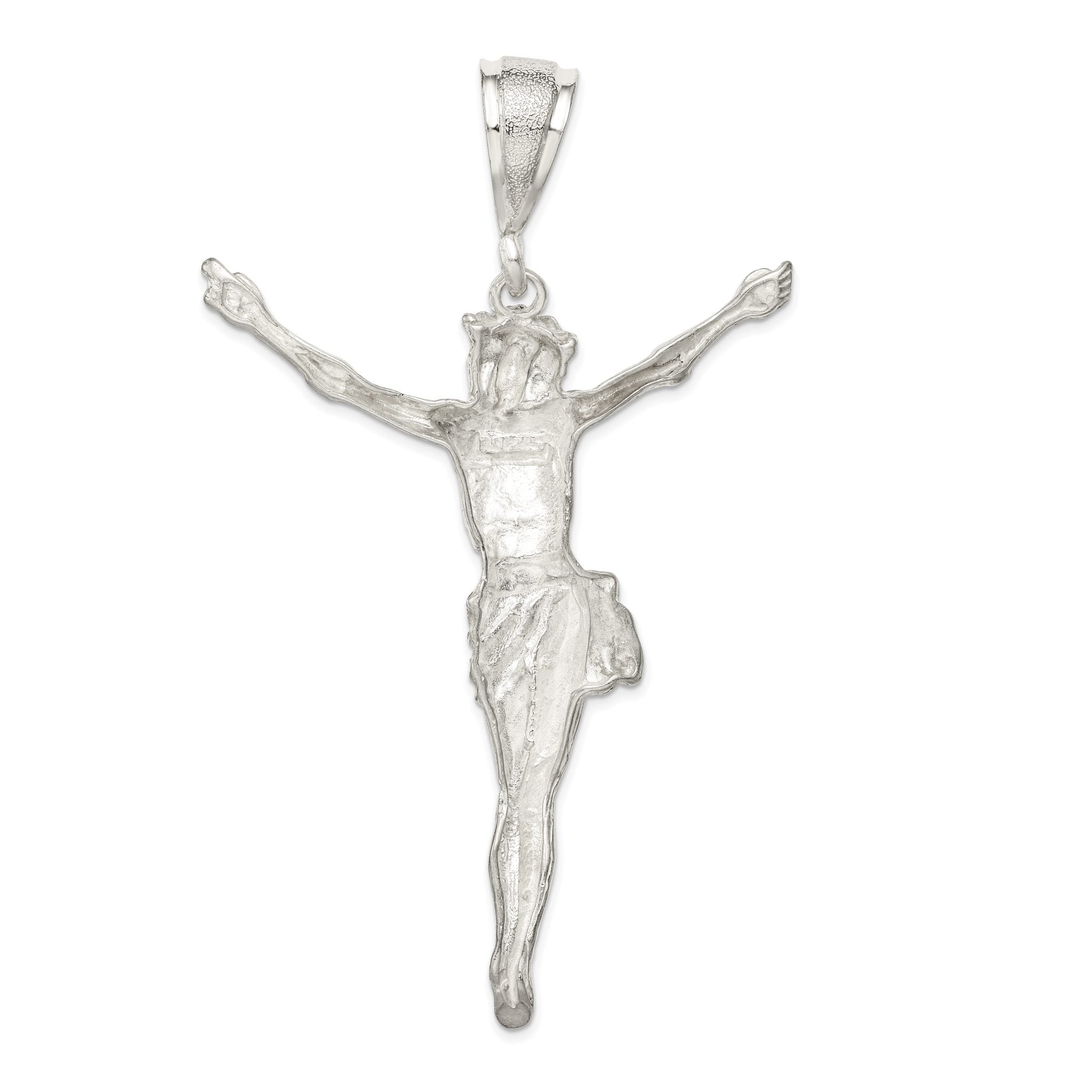 Sterling Silver 925 Corpus Pendant with Polished Finish  Solid, Casted Design