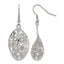Stainless Steel Polished Flower Drop Dangle Earrings for Women