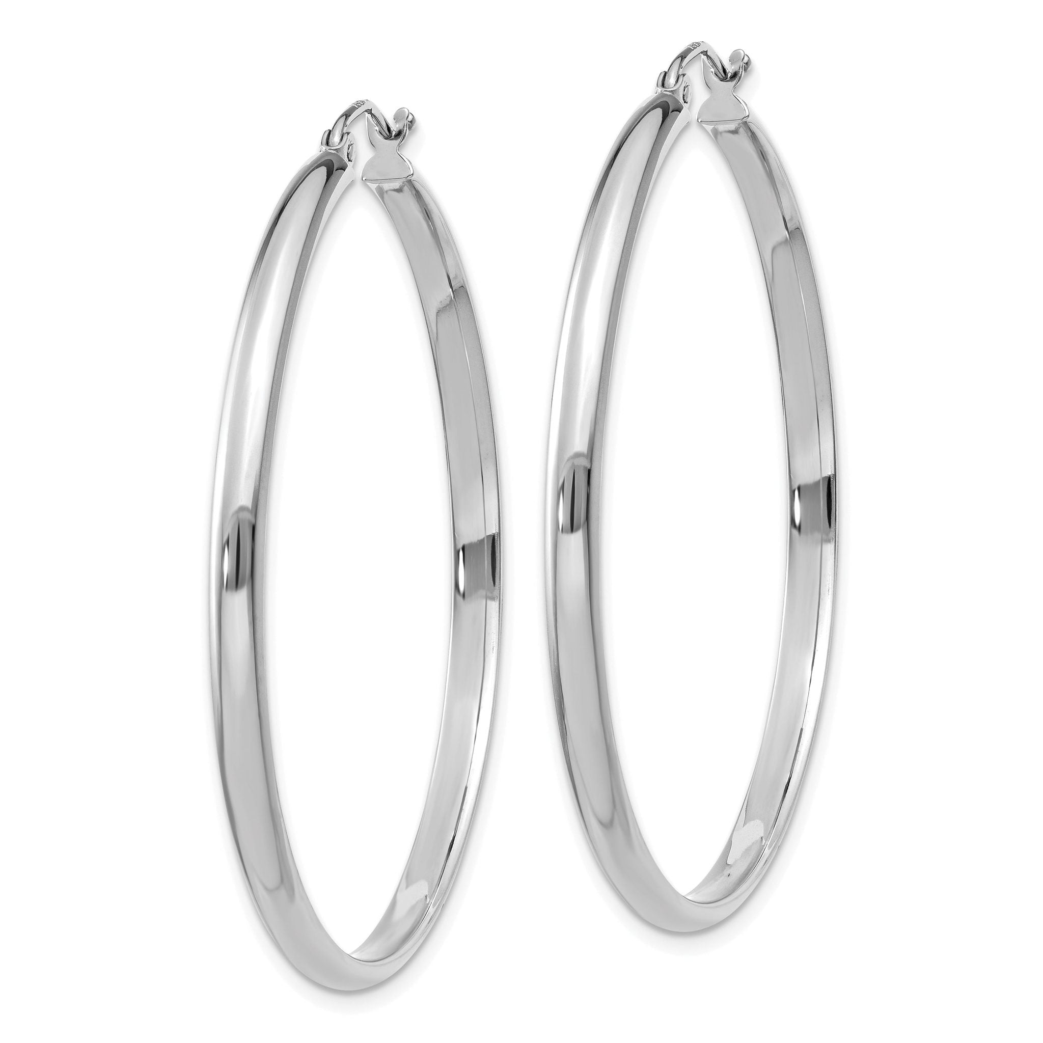 14k White Gold Polished Hoop Earring Secondary image