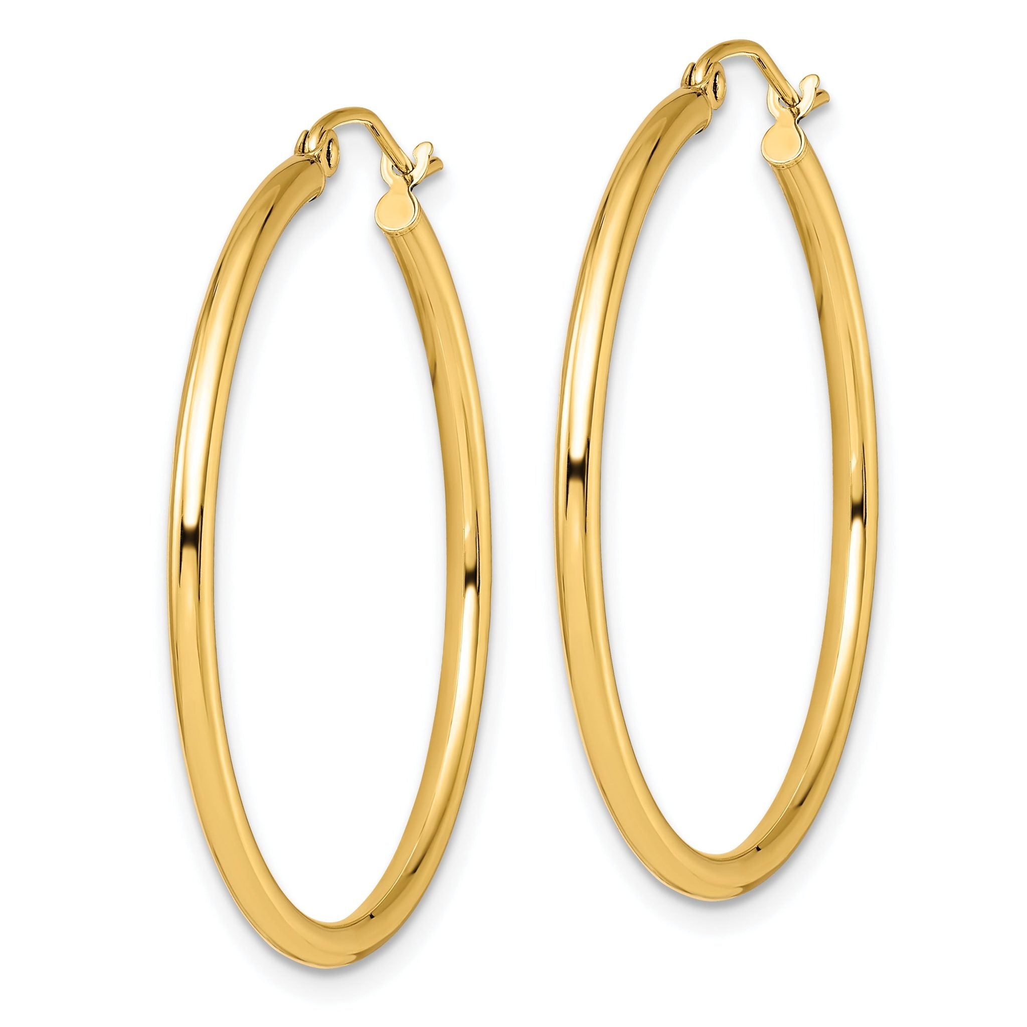 10K Polished Hinged Hoop Earrings Secondary image