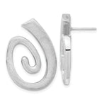 925 Sterling Silver Swirl Dangle Earrings with Brushed Finish
