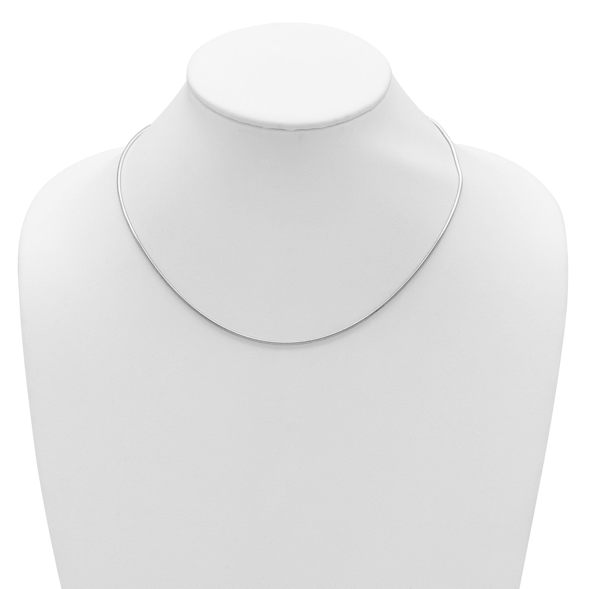 SS Rh-plat 1.6mm Round Snake 1in+1in Adjustable Chain
