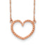 14K Rose Gold Heart Necklace with Polished Textured Finish