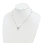 Sterling Silver Rhodium-plated CZ Triangle Dangle Necklace