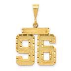 14K Gold Large Diamond-Cut Number 96 Charm with Brushed Finish