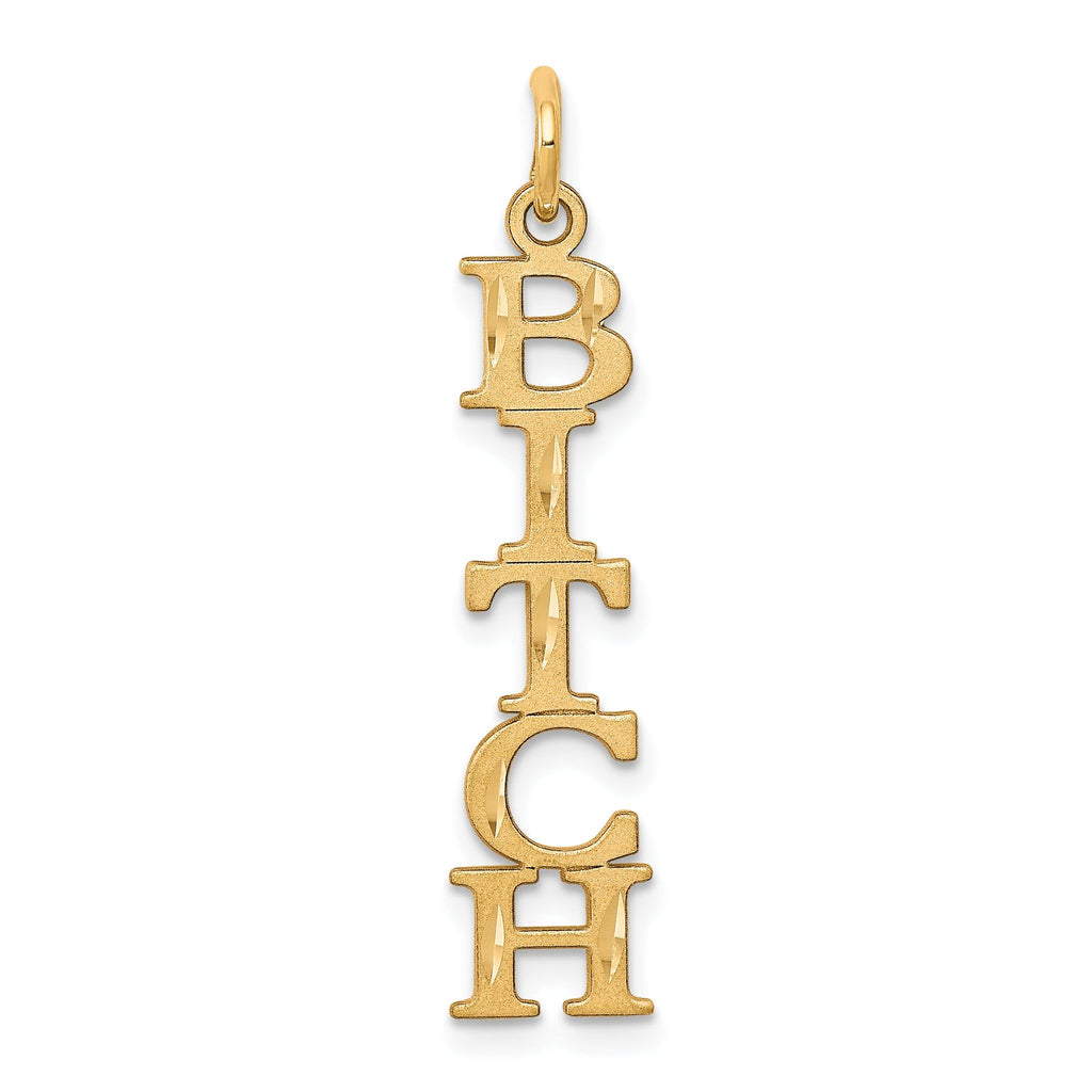 10K Gold Polished Charm Pendant with Talking Letter Design