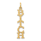 10K Gold Polished Charm Pendant with Talking Letter Design