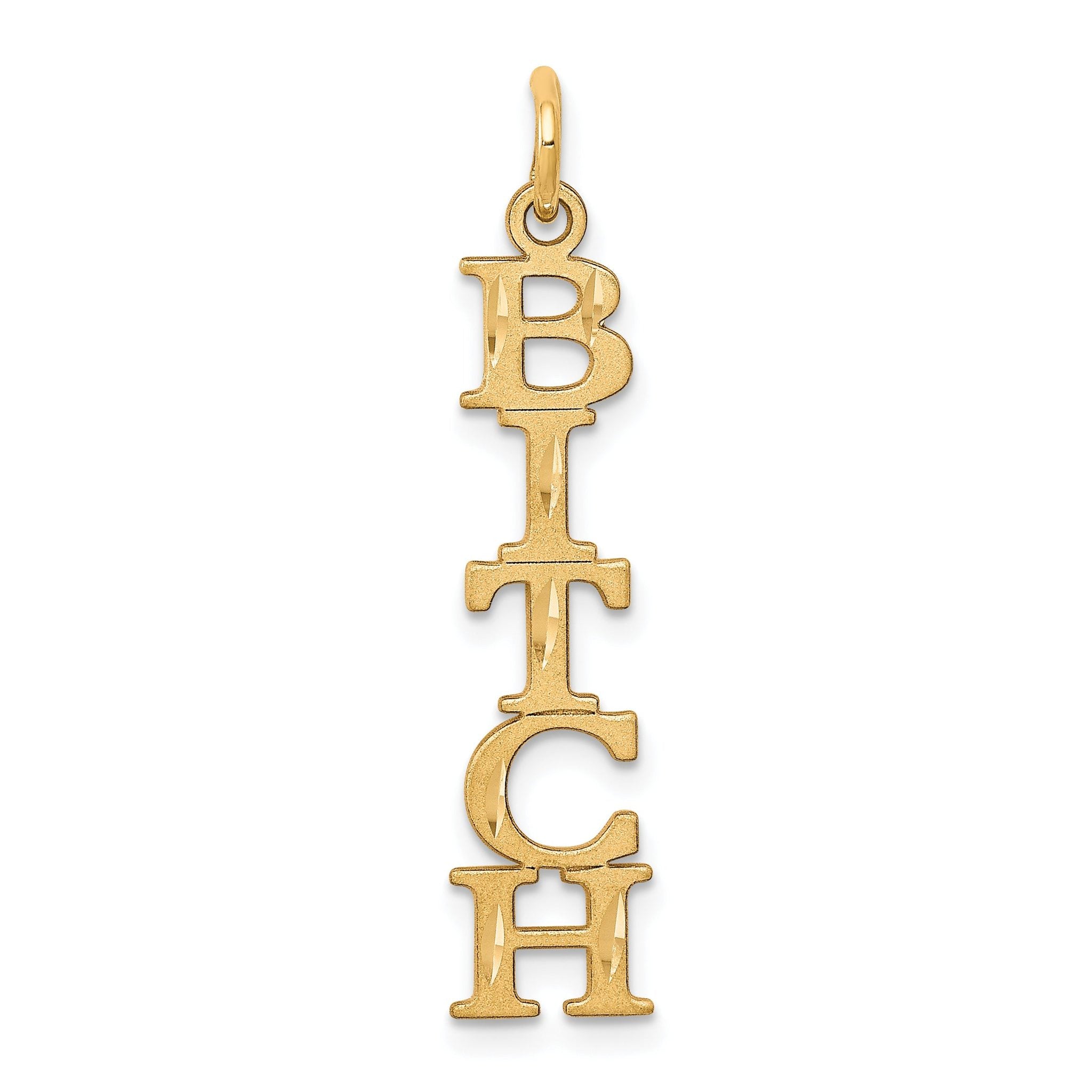 10K Gold Polished Charm Pendant with Talking Letter Design