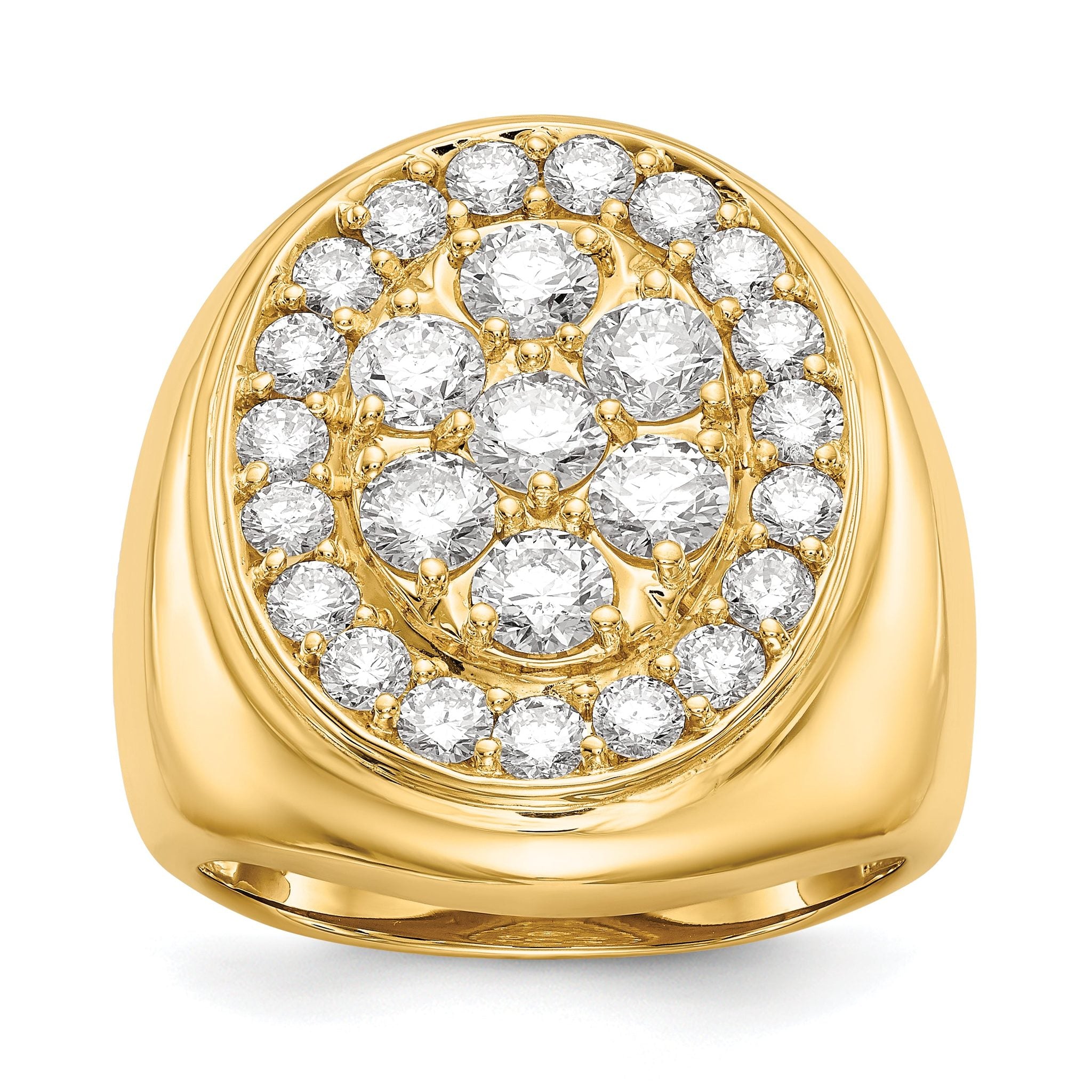 14k 2.87 carat AA Diamond Mens Cluster Ring Main image
