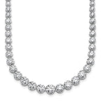 14k White Gold 10 1/2 carat Certified Lab Grown Diamond VS/SI+ G+ Complete Round 16 inch Graduated Tennis Necklace