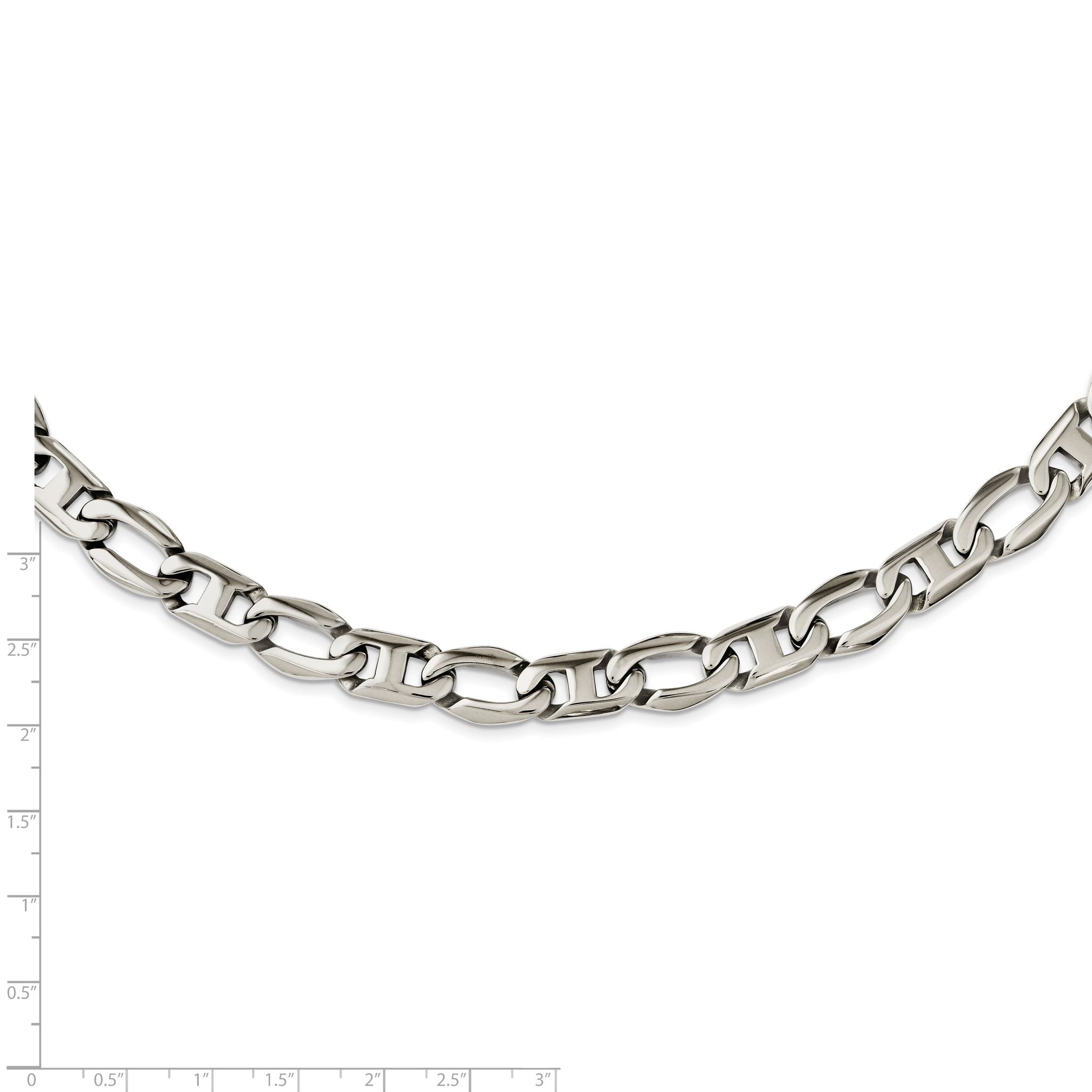 Sophia Jewelers Men's Polished Stainless Steel Necklace Gift Ready 24 Inch