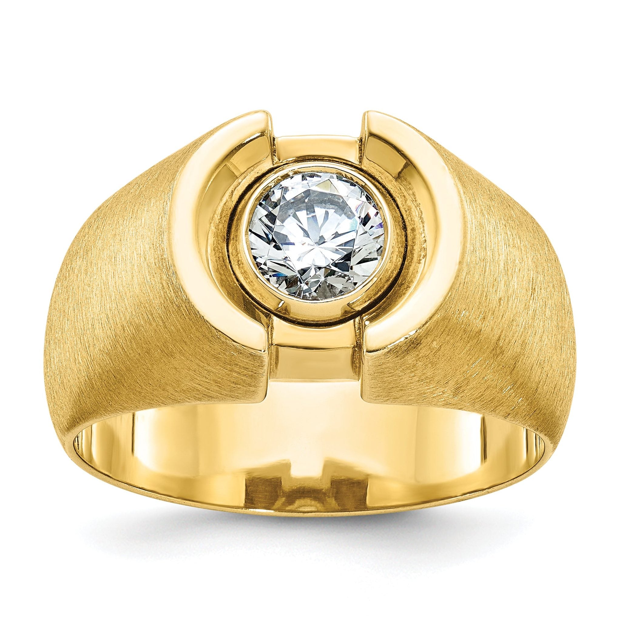 14k Men's Polished and Satin Diamond Ring Mounting (No Stones Included) Main image