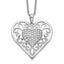 Sentimental Expressions Sterling Silver Rhodium-plated Antiqued CZ To My Daughter 18in Heart Necklace
