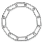 True Origin 14k White Gold 3 1/2 carat Lab Grown Diamond VS+ F+ 7 inch Link Bracelet with a 1 inch extension