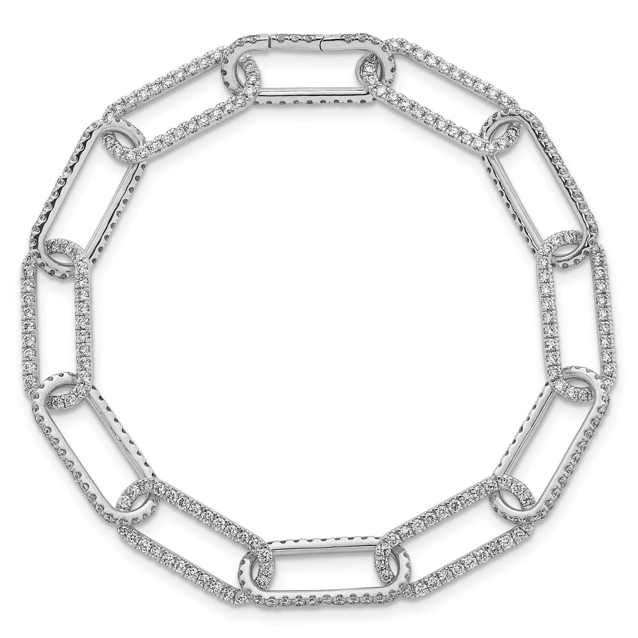 True Origin 14k White Gold 3 1/2 carat Lab Grown Diamond VS+ F+ 7 inch Link Bracelet with a 1 inch extension