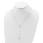 Sterling Silver 925 Rosary Necklace Polished Finish Elegant Women's Design