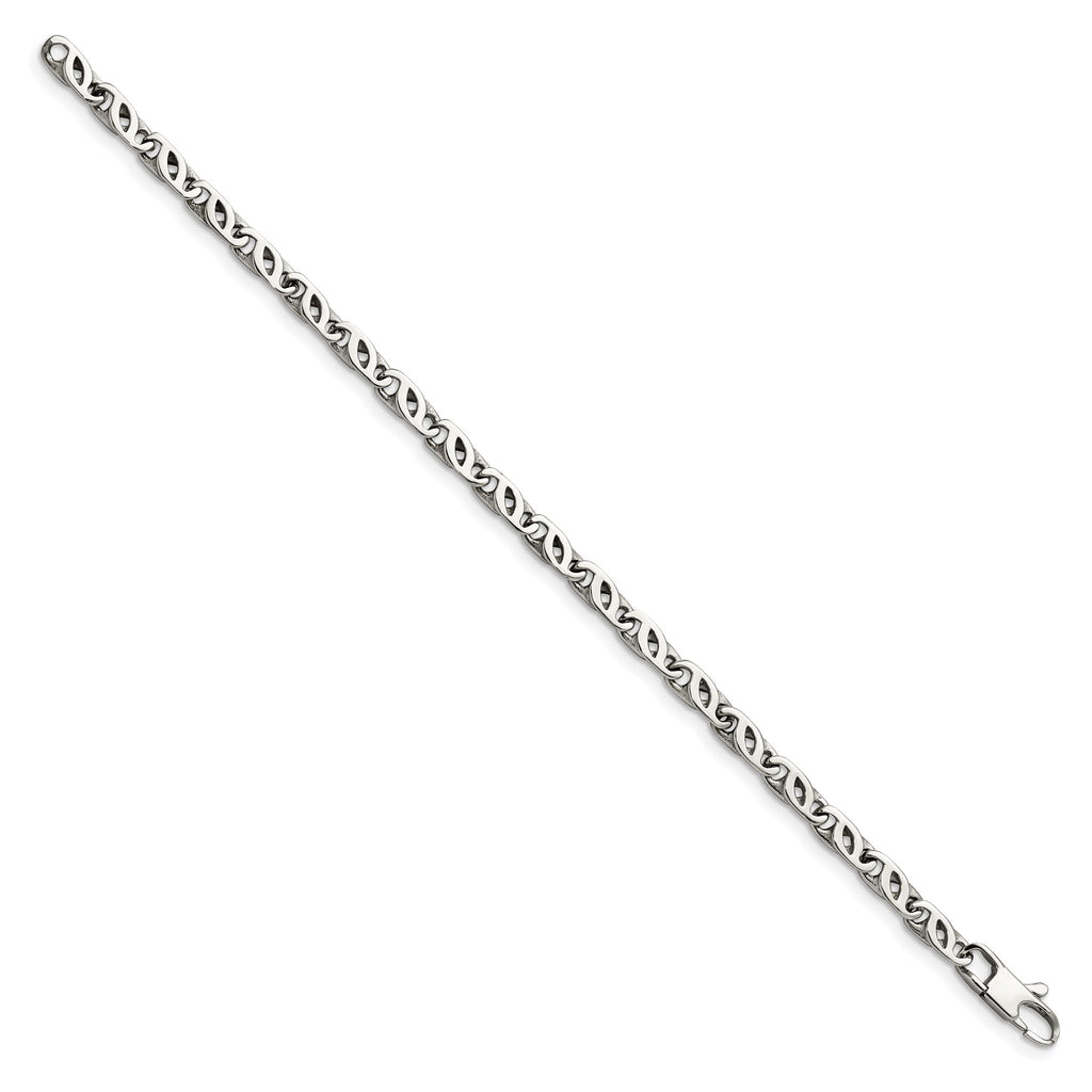 Chisel Stainless Steel Polished 7.5 inch Fancy Link Bracelet