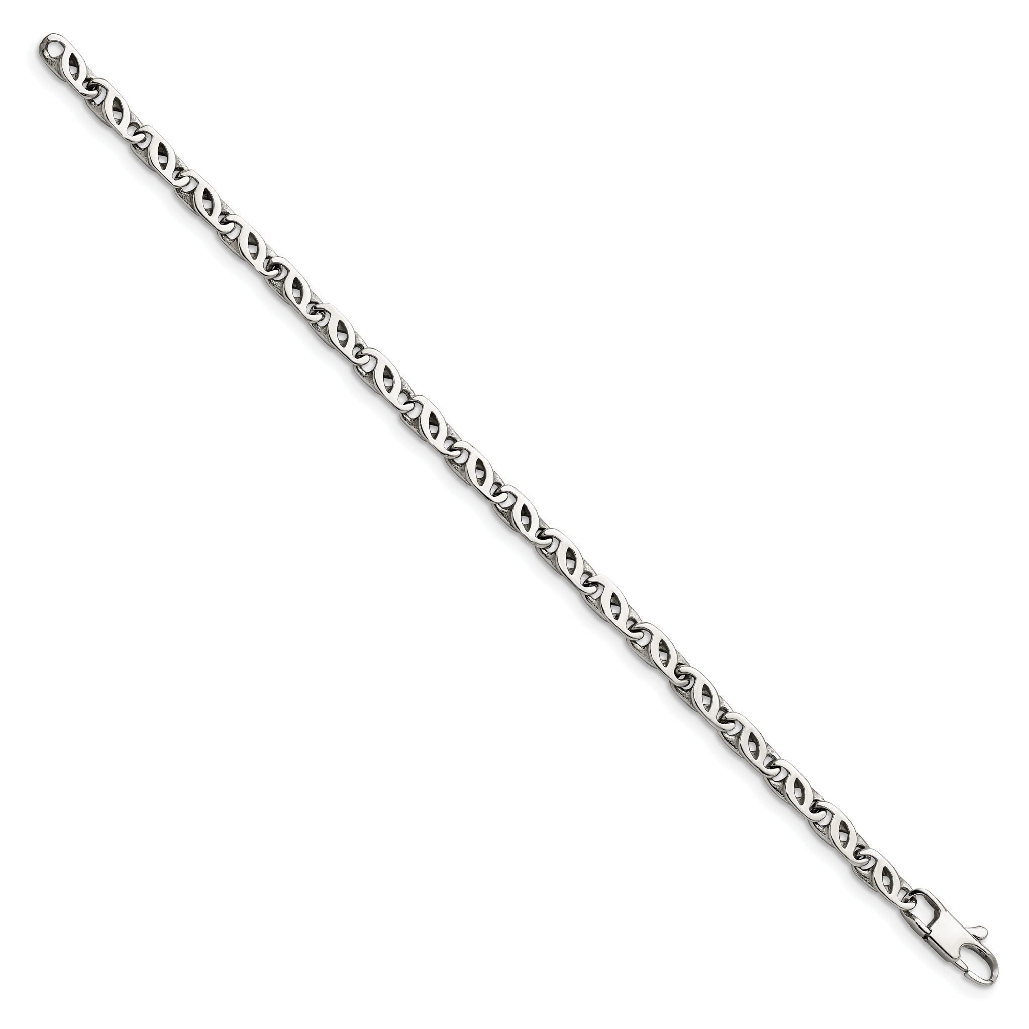 Chisel Stainless Steel Polished 7.5 inch Fancy Link Bracelet