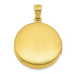 Sterling Silver Gold-plated Polished Front/Brushed Back Paw Print 20mm Round Locket