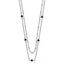 Chisel Stainless Steel Polished 2-Strand Red Crystal Beaded 16 inch with 1 inch Extension Necklace