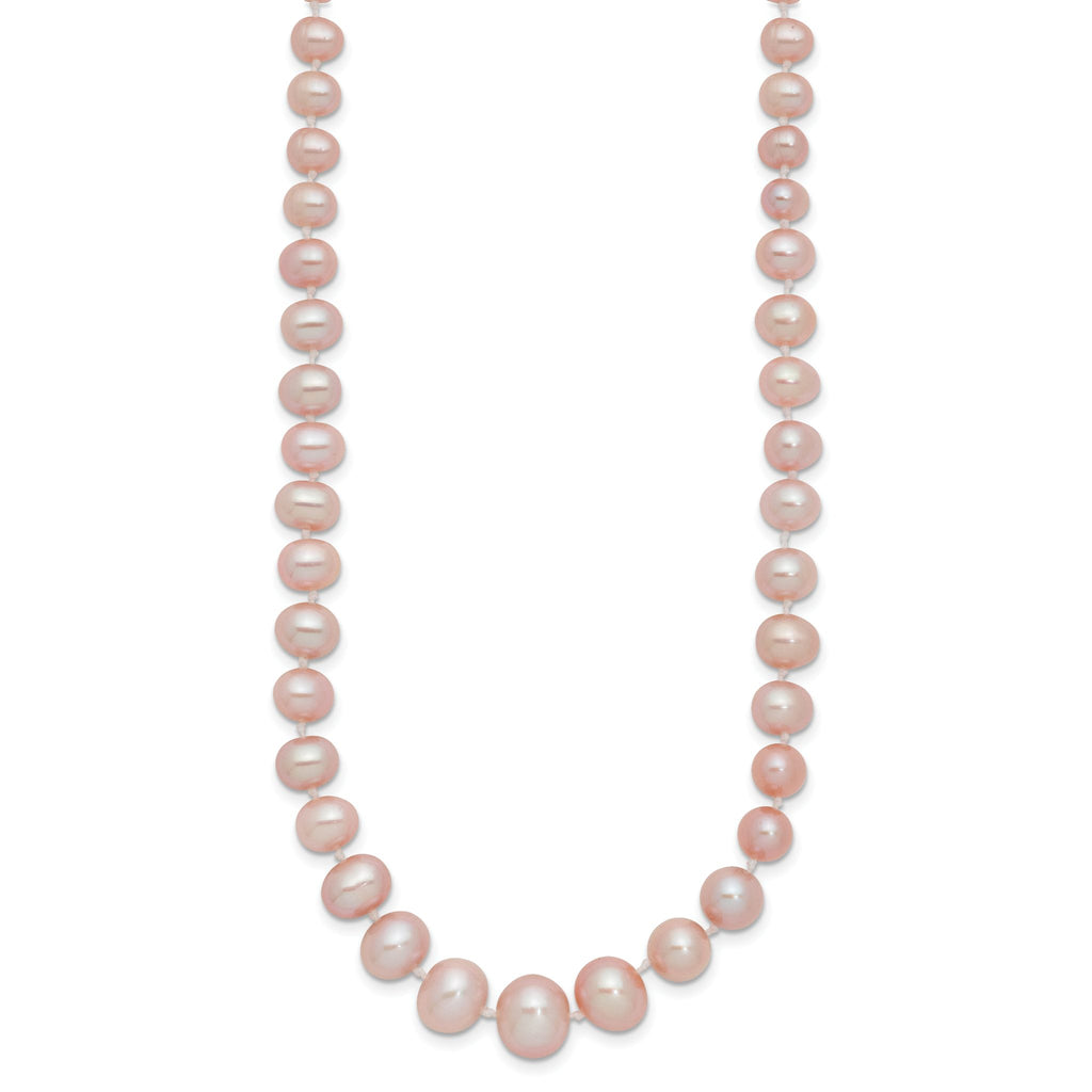 14k 4-8mm Purple Freshwater Cultured Pearl Graduated 18 inch Necklace