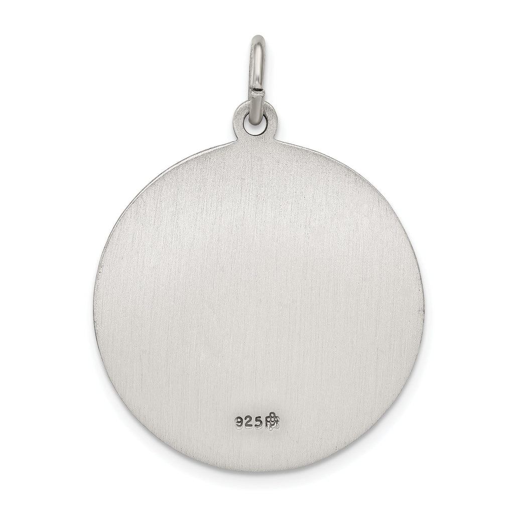 Sterling Silver 925 Saint Anthony Medal with Antiqued Finish, Solid and Vintage Style