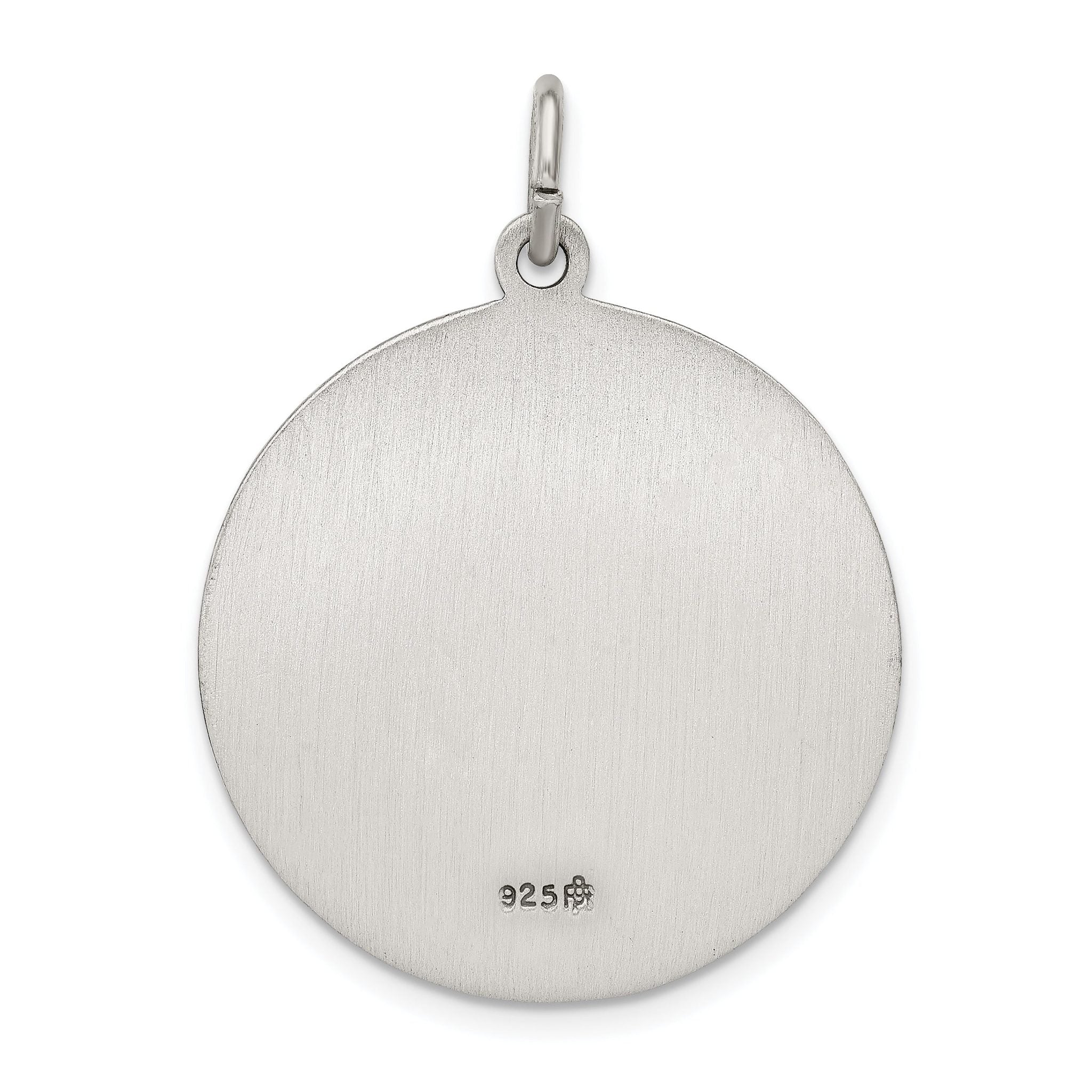 Sterling Silver 925 Saint Anthony Medal with Antiqued Finish, Solid and Vintage Style