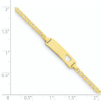 14k Polished Solid Chain/Solid Plate Anchor Link Cut-out Heart 21.5x4.8mm Plate 5.5 inch Baby/Child ID Bracelet