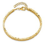 14K Polished D/C Flexible w/ 1in Safety Chain Cuff Bangle