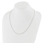 14K White Gold Adjustable 1.2mm Diamond Cut Rope Chain