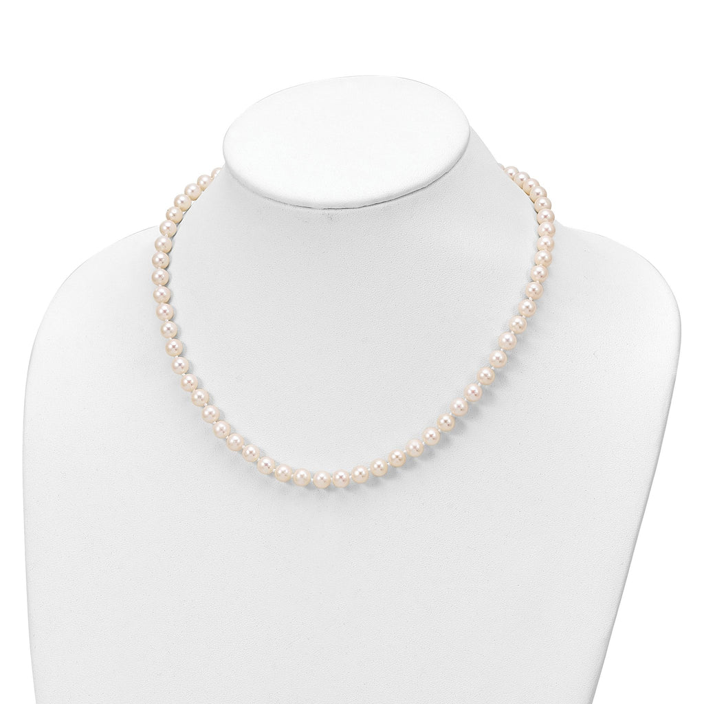 Sterling Silver Rhodium-plated 6-7mm White Semi-Round Freshwater Cultured Pearl 18 inch with 2 inch Extension Necklace, 7 inch Bracelet and Button Post Earrings Set