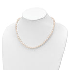 Sterling Silver Rhodium-plated 6-7mm White Semi-Round Freshwater Cultured Pearl 18 inch with 2 inch Extension Necklace, 7 inch Bracelet and Button Post Earrings Set